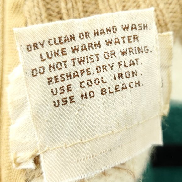 VTG Dalton Camel Hair/Geelong Lambswool Mock Neck Stripe Sweater 36 (S/M) - Picture 16 of 16